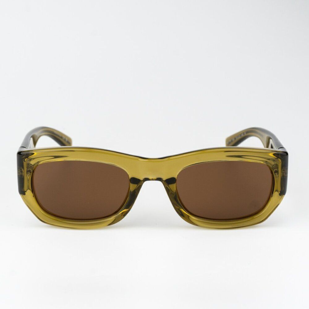 SALE! NEW Saint Laurent SL713 004 Transparent Green Brown UnisexSunglasses